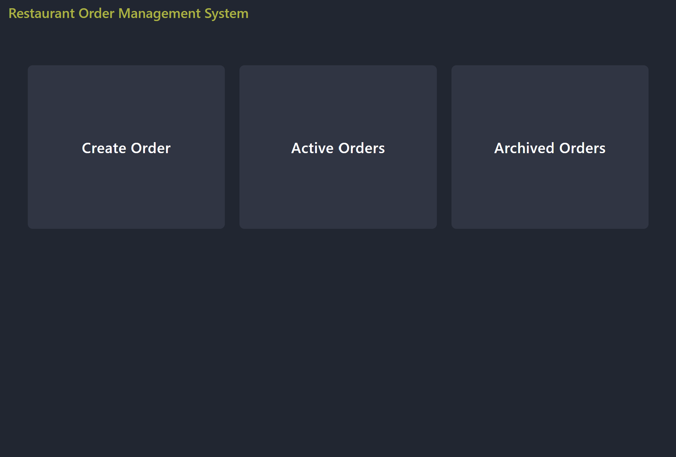 Restaurant Order Management System