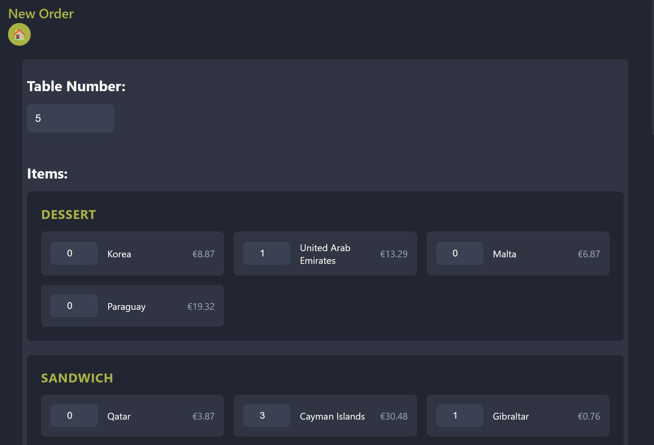 Restaurant Order Management System